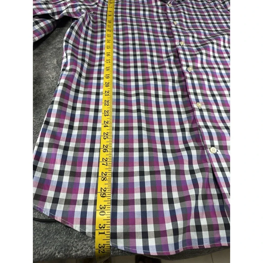 Banana Republic Purple Gingham Long Sleeve Button Up Shirt Size XL